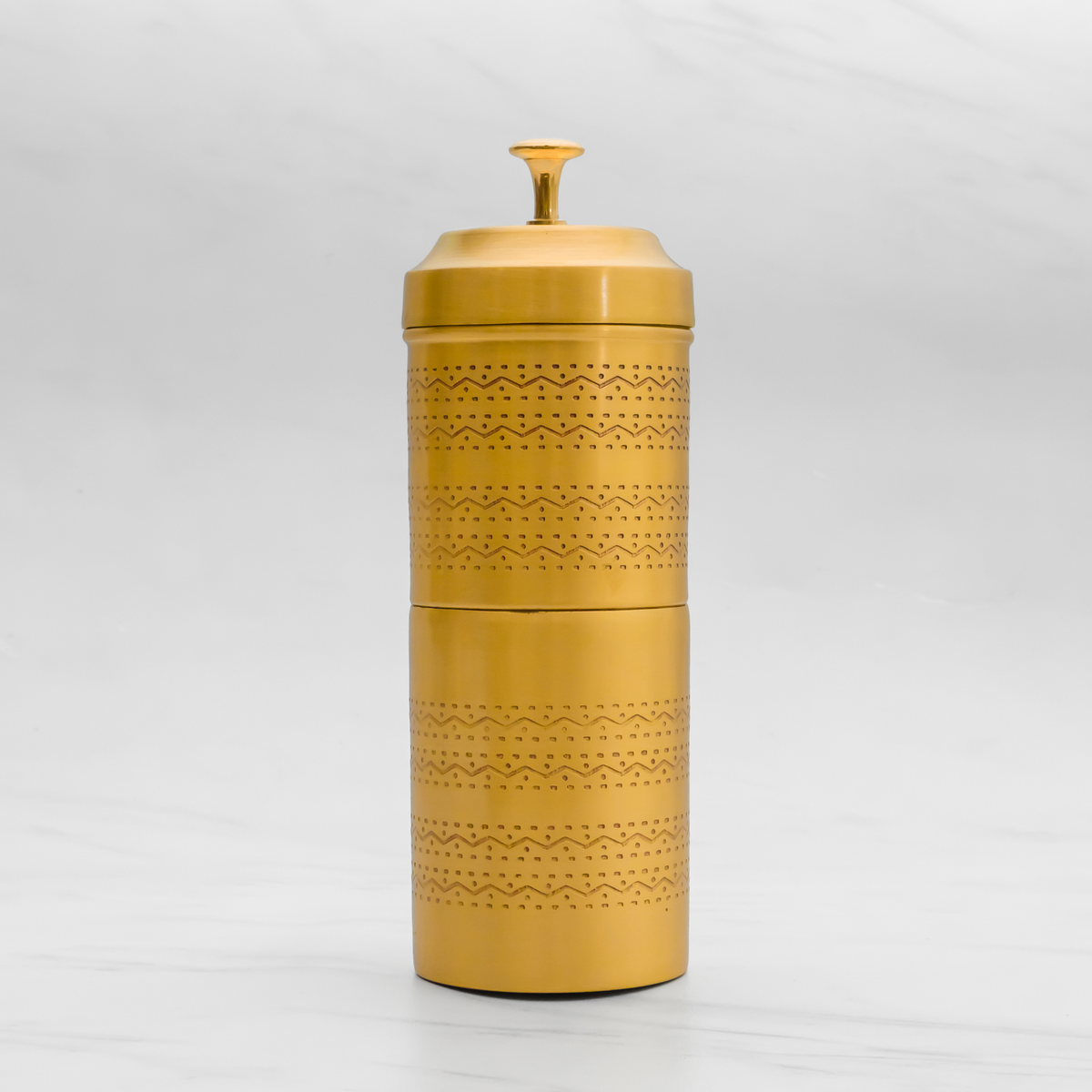 Pure Brass Filter Coffee Maker, South Indian Filter Coffee Maker, Coffee Decoction Maker, Coffee Brewer - Traditionally Handcrafted Kumbakonam Style