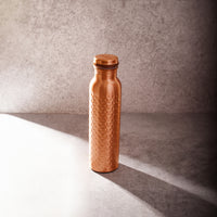 Pure Copper Water Bottle | Leak proof Water Bottle, Hammered Finish | 1 Litre