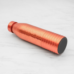 Pure Copper Modern Textured Bottle, BPA Free Water Bottle, Leak Proof, Boosts Immunity | 7cm x 27 cm 1000 ml