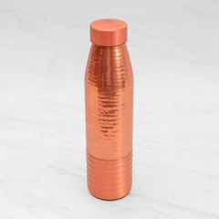 Pure Copper Modern Textured Bottle, BPA Free Water Bottle, Leak Proof, Boosts Immunity | 7cm x 27 cm 1000 ml