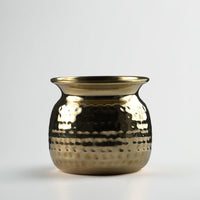 Pure Brass Cashew Lota with Hammered Finish – Lacquer Coated for Long Life