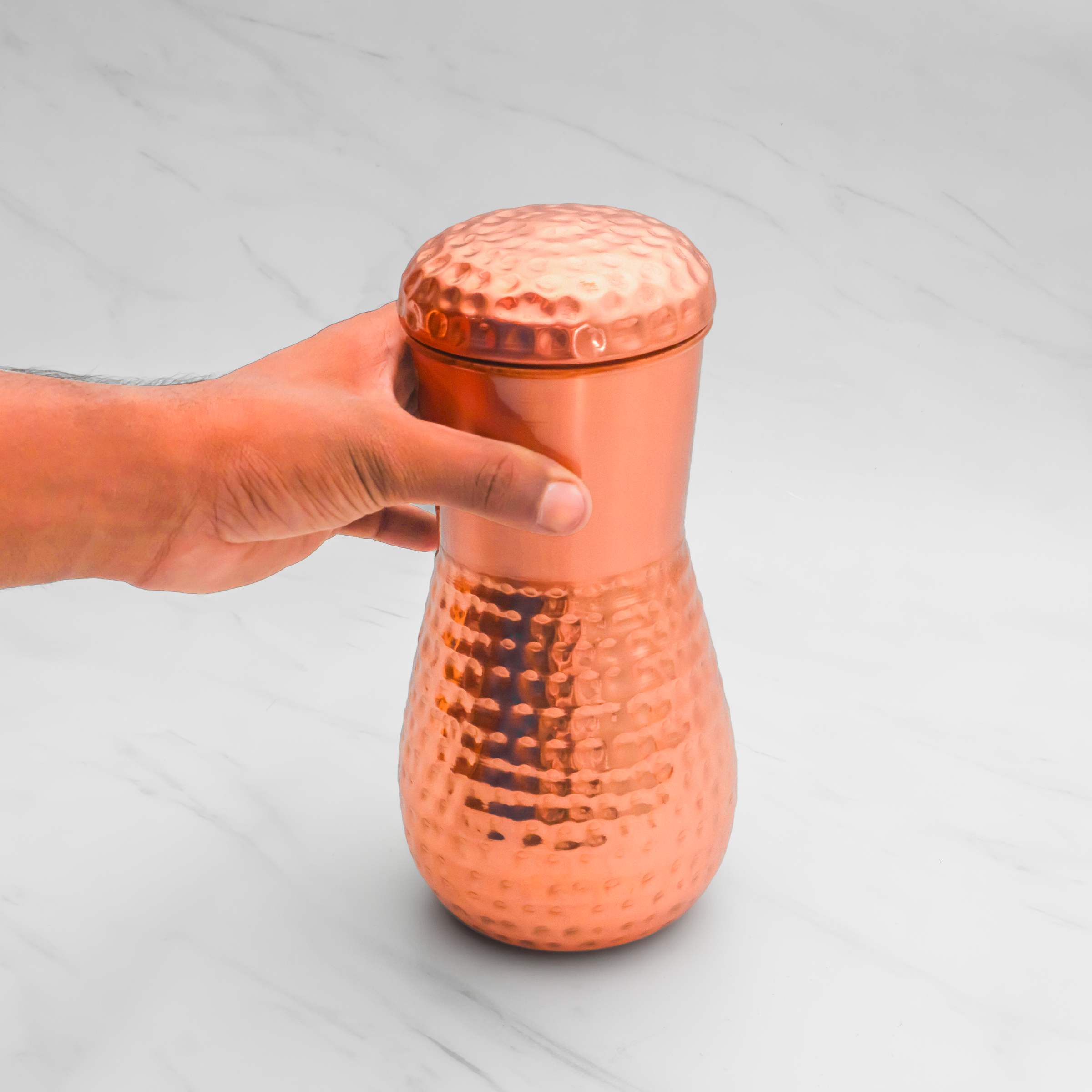 Pure Copper Marina Jar Classic for Water | Copper Utensil for Water, Chocolates & Dry Fruits | 1.2 litres, 22.5 cm x 11 cm