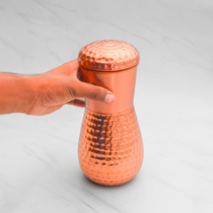 Pure Copper Marina Jar Classic for Water | Copper Utensil for Water, Chocolates & Dry Fruits | 1.2 litres, 22.5 cm x 11 cm
