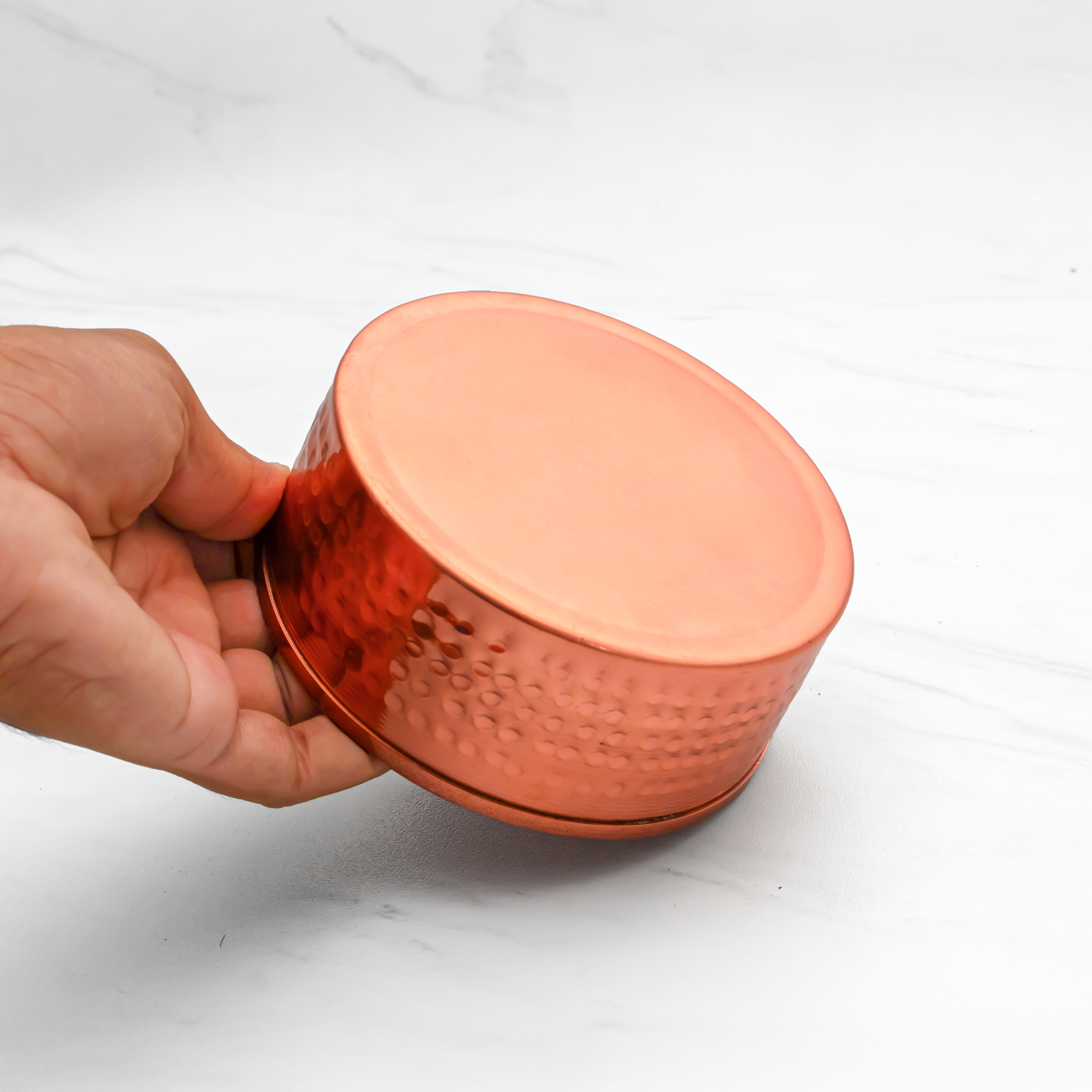 Pure Copper Multipurpose Box | Copper Utensils for Kitchen | Hammered Finish | 450ml