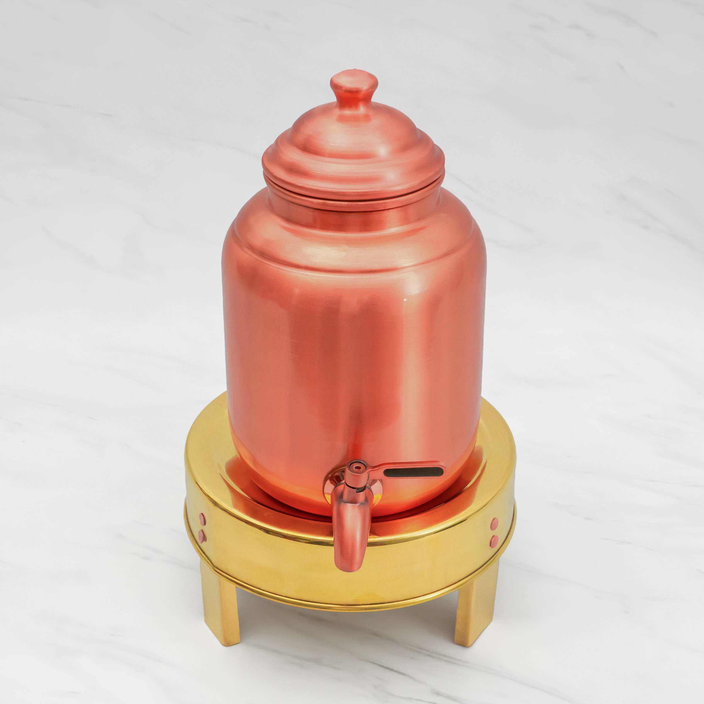 Pure Copper Pineapple Water Dispenser | Leak Proof Water Dispenser with Tap | Matte Finish