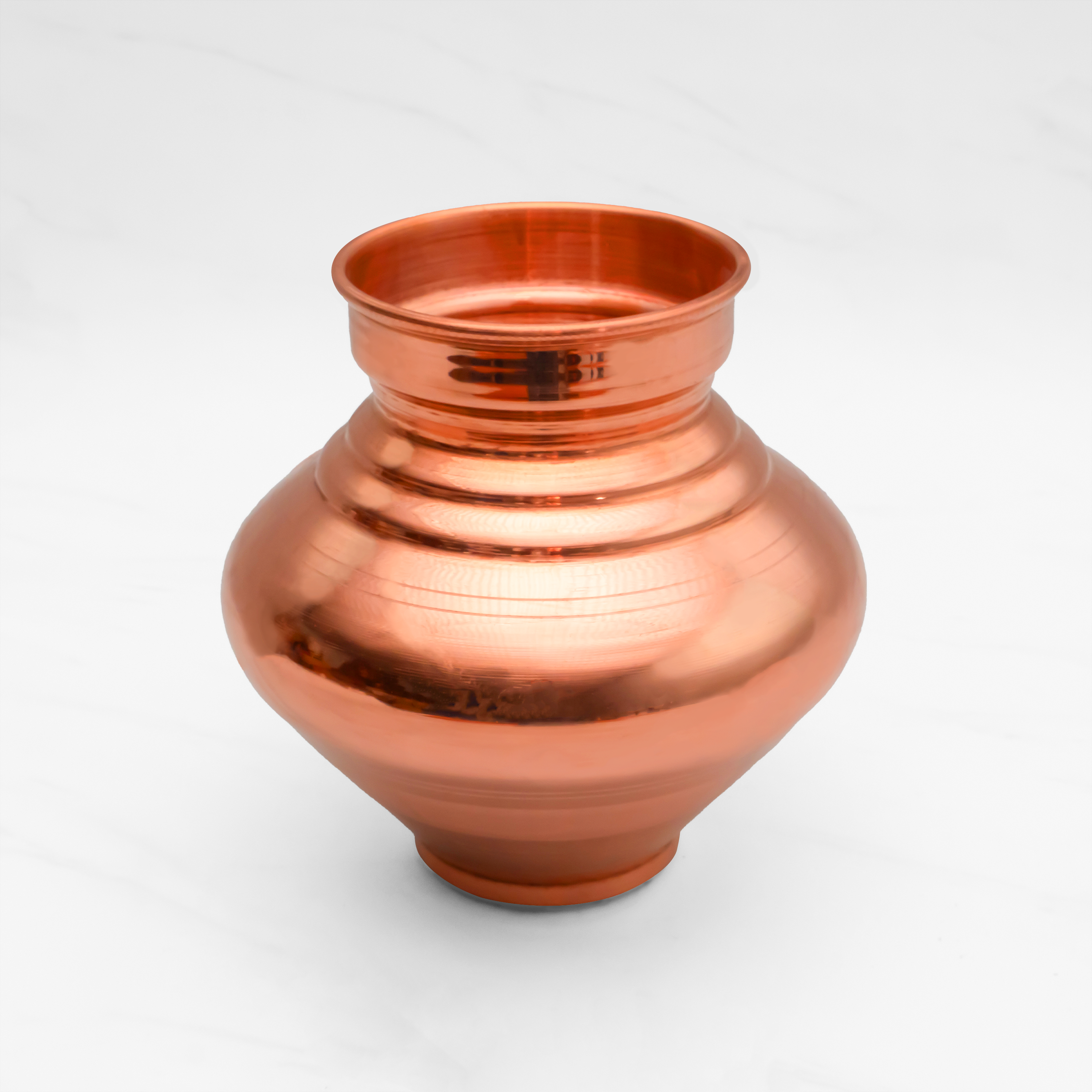 Pure Copper Pooja Kalash - Strong & Heavy - Harmless & Lead-Free - Leak Proof - Provides Many Health Benefits